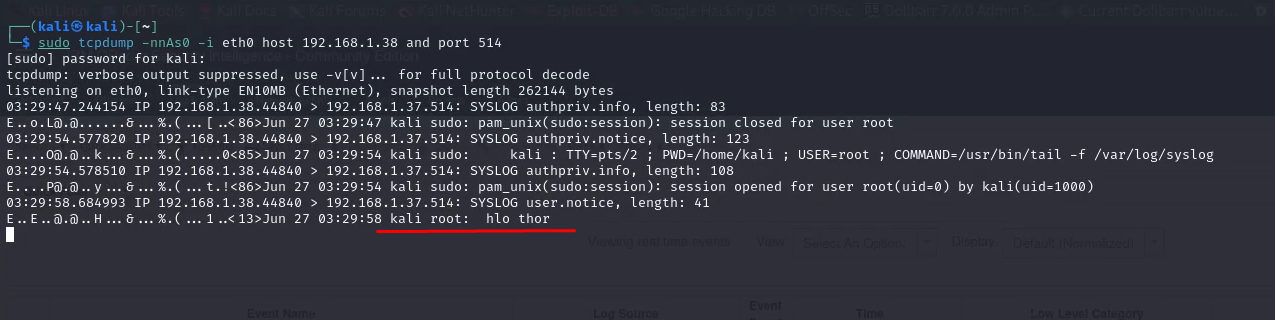 kali-tcpdump